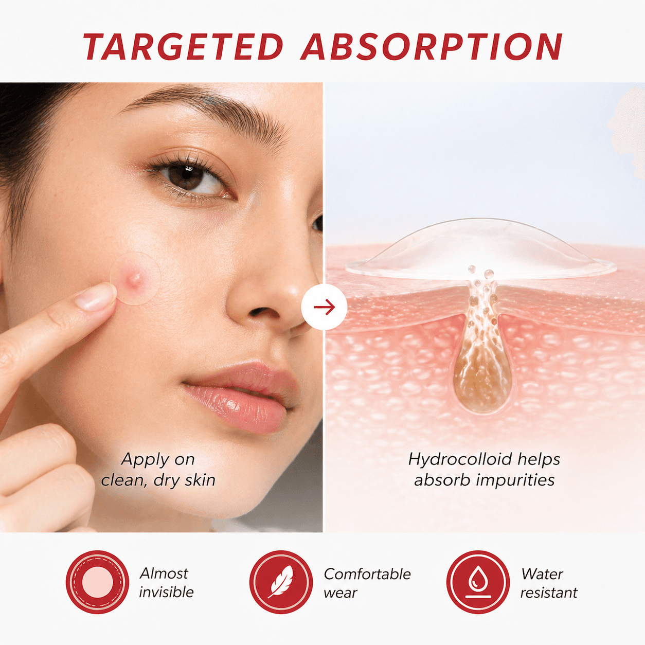 How hydrocolloid absorbs impurities